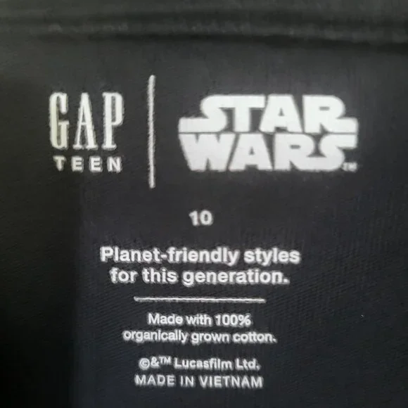 GAP Teen x STAR WARS SZ 10 Moonless Night LS Graphic T Shirt Return of the Jedi - Picture 4 of 9